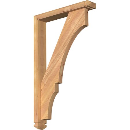 Ekena Millwork Balboa Arts and Crafts Smooth Bracket w/ Offset Brace, Western Red Cedar, 3 1/2"W x 20"D x 32"H BKT0402X20X32BOA03SWR